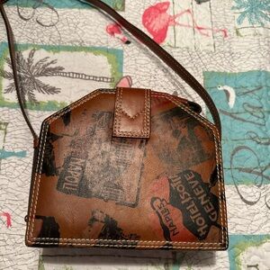 Patricia Nash Multicolor Printed Leather Crossbody Bag
